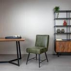 ACTIE Eetkamerstoel Eetkamerbank Belmonte Grijs Groen Cognac, Huis en Inrichting, Stoelen, Etkamerstoel Stoel eetkamerbank cognac groen grijs