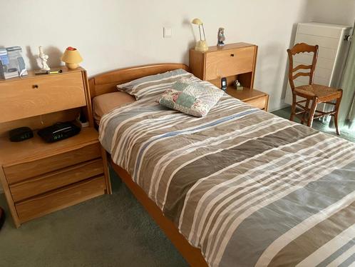 Seniorenbed 90x200, Huis en Inrichting, Slaapkamer | Bedden, Gebruikt, Eenpersoons, 90 cm, 200 cm, Hout, Bruin, Verstelbaar, Ophalen