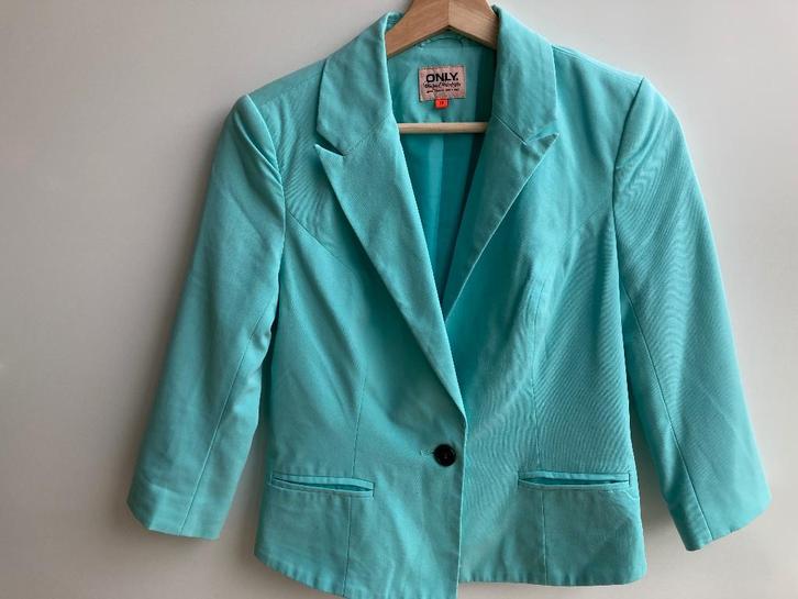 Turquoise colbert, blazer, jasje, vest van Only mt. 152/158, Kinderen en Baby's, Kinderkleding | Maat 152, Zo goed als nieuw, Meisje