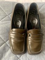 Vintage leren groene/ bruine Prada college schoenen maat 36, Kleding | Dames, Schoenen, Bruin, Verzenden, Instappers, Zo goed als nieuw