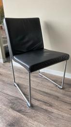 Harvink Stoel - Grijs Leer & Metaal (6st.), Huis en Inrichting, Ophalen, Gebruikt, Metaal, Vijf, Zes of meer stoelen