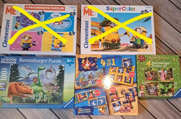 Diverse puzzels en spellen, Kinderen en Baby's, Speelgoed | Kinderpuzzels, Zo goed als nieuw, 2 tot 4 jaar, Meer dan 50 stukjes