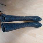 Blauwe zwarte slangenprint leren laarzen mt 39, Kleding | Dames, Schoenen, Hoge laarzen, Blauw, Nieuw, Ophalen of Verzenden