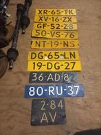 Lotje van 10 oude Kentekenplaten oud blauw en geel, Verzamelen, Ophalen of Verzenden, Gebruikt, Auto's