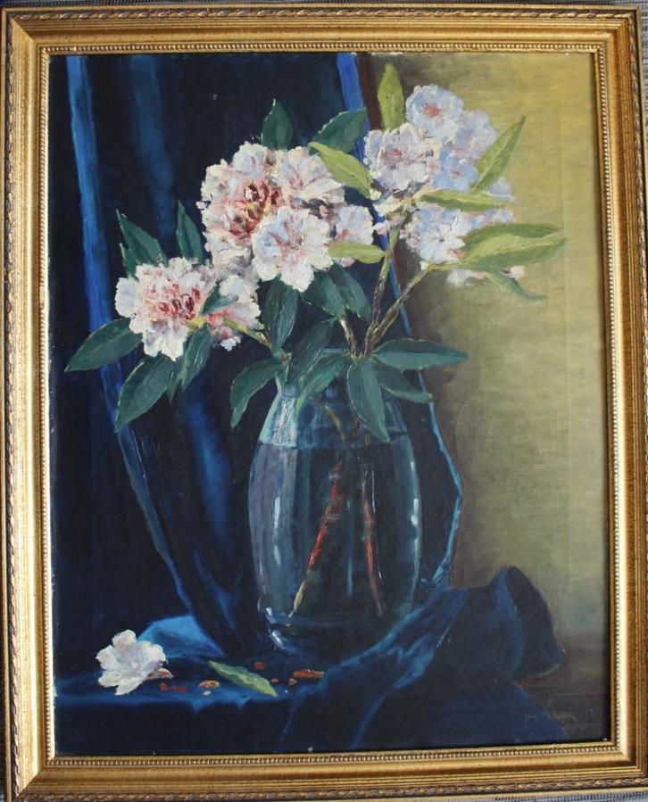 Jurrien Marinus Beek, fraai bloemstilleven, olie/doek., Antiek en Kunst, Kunst | Schilderijen | Klassiek, Verzenden