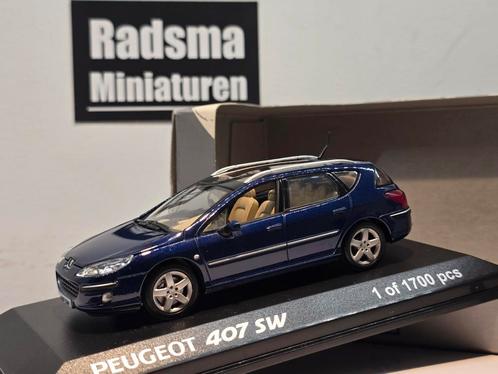 Peugeot 407 SW - Blauw - 1:43 Norev, Hobby en Vrije tijd, Modelauto's | 1:43, Zo goed als nieuw, Auto, Norev, Ophalen of Verzenden