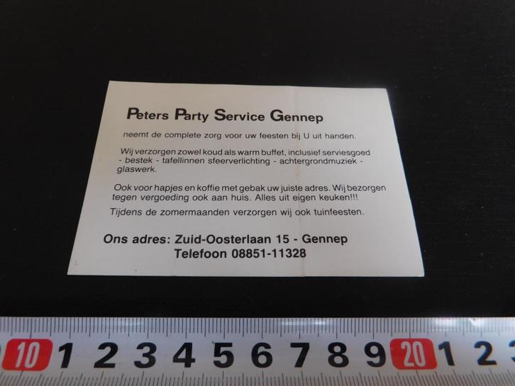 sticker Gennep Peters Party Service Gennep, Verzamelen, Stickers, Zo goed als nieuw, Ophalen