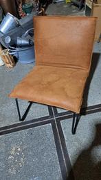 Bruine moderne stoel leer bekleding met metalen frame, Ophalen, Bruin, Nieuw, Metaal