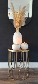 Bijzettafeltje goud, 45 tot 60 cm, Minder dan 55 cm, Metaal of Aluminium, Rond