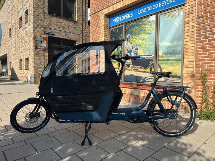 2de hands Winora E-Bakfiets met 2 accu en met 1034 km, Fietsen en Brommers, Fietsen | Bakfietsen, Zo goed als nieuw, Overige merken