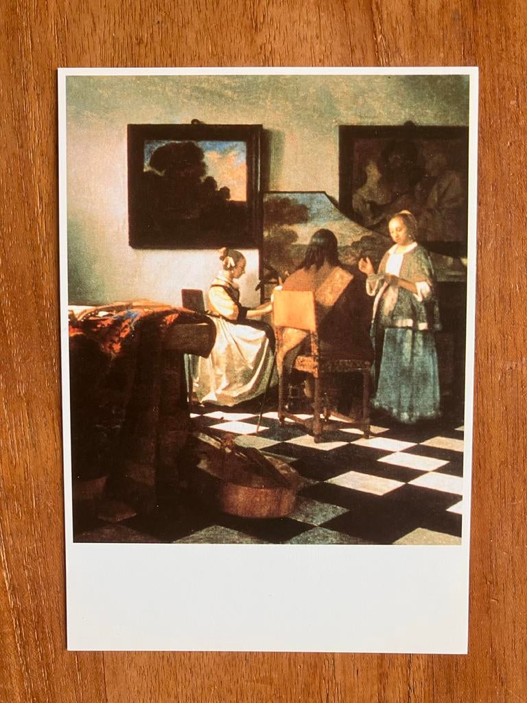 Jan Vermeer - Het Concert, Verzamelen, Ansichtkaarten | Themakaarten, Ophalen of Verzenden, 1980 tot heden, Ongelopen, Muziek