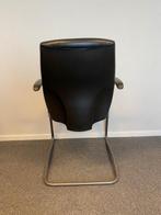 Vergaderstoelen Giroflex 64 -9202 zwart leder 2x voorr., Huis en Inrichting, Gebruikt, Zwart, Ophalen of Verzenden, Metaal