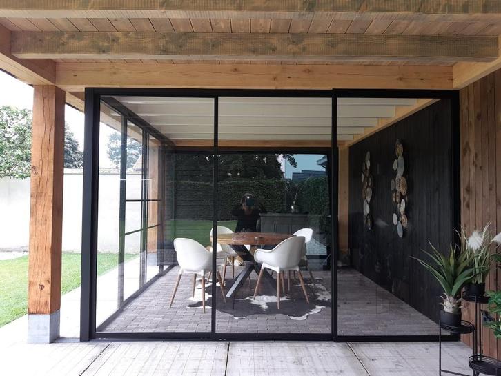 Glazen schuifdeurset 3-deurs tot 264 cm Inbhoogte 240 cm, Doe-het-zelf en Verbouw, Glas en Ramen, Nieuw, Glasplaat, 160 cm of meer