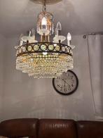 Elegante kroonluchter met kristallen, Ophalen of Verzenden, Gebruikt, Metaal