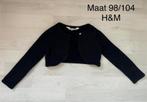 Mooi zwarte bolero, maat 98/104, merk: H&M, Kinderen en Baby's, Ophalen of Verzenden, Zo goed als nieuw, Meisje, Trui of Vest