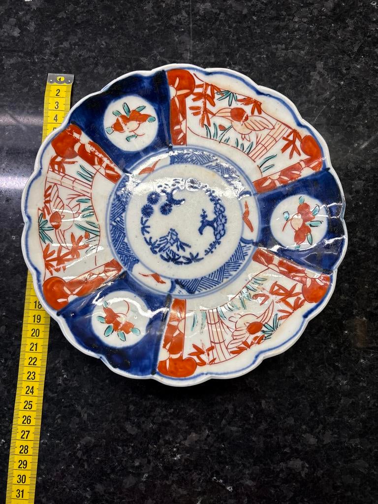 Antiek Chinees bord met bloemmotieven, Antiek en Kunst, Antiek | Wandborden en Tegels, Ophalen of Verzenden