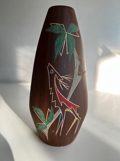 Vintage Kroonenberg Kroon L’Ancora Kerateak Vaas Gazelle 60s, Antiek en Kunst, Antiek | Keramiek en Aardewerk, Ophalen of Verzenden