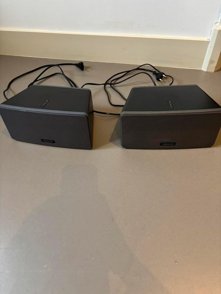 2x SONOS PLAY 3 (Set, S2, Zwart), Audio, Tv en Foto, Luidsprekers, Zo goed als nieuw, Front, Rear of Stereo speakers, Sonos, Ophalen of Verzenden
