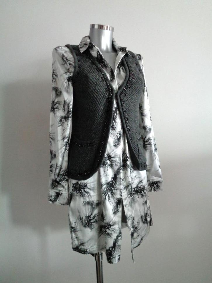 Just M Paris vestje - gilet wol menging medium Nieuw, Kleding | Dames, Bodywarmers, Nieuw, Maat 38/40 (M), Grijs, Ophalen of Verzenden