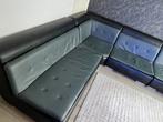 Grote Hoekbank Leer Zwart/Grijs - 290x320 cm, Huis en Inrichting, Ophalen, 250 tot 300 cm, Gebruikt, Hoekbank