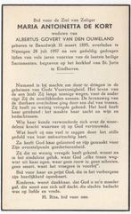 Maria Ant. de Kort 1895 Baardwijk + 1957 Nijmegen, 62 jr, Verzamelen, Bidprentjes en Rouwkaarten, Verzenden, Bidprentje