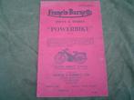 Francis Barnett Powerbike 1947 ?  Villiers Junior parts list, Ophalen of Verzenden, Overige merken
