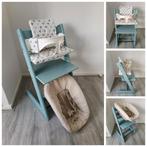Stokke Tripp Trapp aqua blue+babyset, kussenset, newbornset, Ophalen of Verzenden, Zo goed als nieuw, Stokke Tripp Trapp, Stoelverkleiner