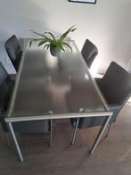 Tafel +stoelen, Huis en Inrichting, Tafels | Eettafels, Ophalen, Gebruikt, Rechthoekig, 50 tot 100 cm