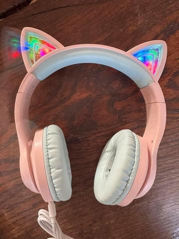 iClever Meow Macaron Kinderkoptelefoon met LED Verlichting beschikbaar voor biedingen