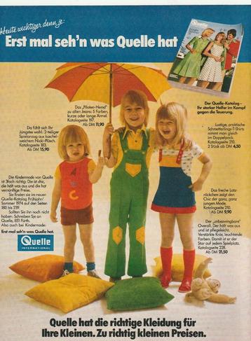 Retro reclame 1974 Quelle catalogus leuke kindermode beschikbaar voor biedingen