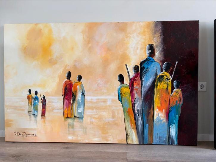 Twee abstracte schilderijen., Antiek en Kunst, Kunst | Schilderijen | Abstract, Ophalen