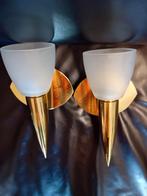 2 x Leola Italianse design wandlampen., Ophalen of Verzenden, Zo goed als nieuw, Glas, Hollywood regency