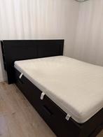 Ikea Brimnes bed 160 x 200 zwart, Huis en Inrichting, Slaapkamer | Bedden, Ophalen, Zwart, Tweepersoons, Zo goed als nieuw