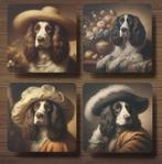Engelse Springer Spaniël Rembrandt onderzetters met houder, Ophalen of Verzenden, Nieuw, Glas of Kopje