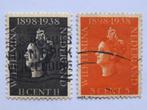 2 postzegels Nederland, Nr. 318 en 319, 1938, Wilhelmina, Postzegels en Munten, Postzegels | Nederland, T/m 1940, Verzenden, Gestempeld