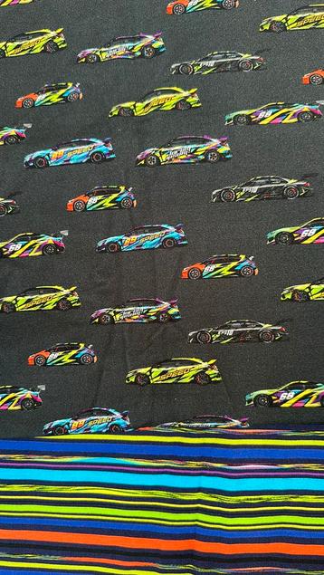 Race cars en streep french terry beschikbaar voor biedingen