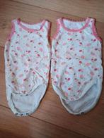 Twee mouwloze rompers, maat 50/56, Nacht- of Onderkleding, Meisje, Ophalen of Verzenden, Zo goed als nieuw
