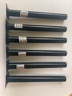 6 stuks. Duraline 30 cm meubelpoten. Staal, rond, zwart, Ophalen of Verzenden, Zo goed als nieuw