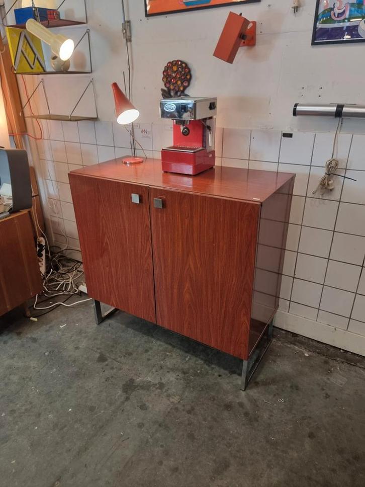 Vintage wandkast jaren 70 meurop Pierre Guariche, Huis en Inrichting, Kasten | Dressoirs, Gebruikt, Ophalen