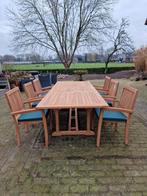 Nieuwe Teakhout tuinset 6 persoons. Met all weather kussens, Tuin en Terras, Tuinsets en Loungesets, Nieuw, Tuinset, Eettafel