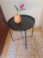 Mooie zwarte kleine bijzettafel zo goed als nieuw, Minder dan 55 cm, Rond, Zo goed als nieuw, Hout