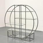 Cirkelvormige ronde Bauhaus stelling met buisframe en glas, Ophalen, -, -, Zo goed als nieuw
