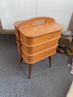 MID CENTURY MODERN DANISH DESIGN TEAK TEAK SEWING CABINET, Ophalen of Verzenden