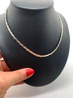 T506 Prachtige zilveren ketting gevlochten, Ophalen of Verzenden, X, Zilver, Zilver