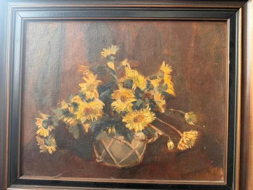 Zonnebloemen Stilleven - Olieverf 1932, Antiek en Kunst, Kunst | Schilderijen | Klassiek, Ophalen of Verzenden