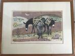 Litho van  Rolf  Gfeller “rastende packesel”, Antiek en Kunst, Ophalen of Verzenden