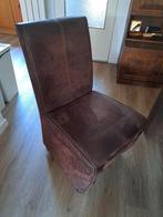 Gratis 8 bruine eetkamerstoelen, Huis en Inrichting, Stoelen, Ophalen, Gebruikt, Bruin, Stof
