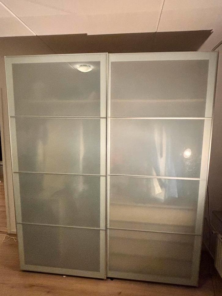 Ikea PAX Schuifdeuren Glas 235cm, Huis en Inrichting, Kasten | Kledingkasten, Zo goed als nieuw, Metaal, Ophalen