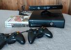Xbox 360 Slim met Fable 2 Need For Speed Lord of the Rings, Met 2 controllers, Ophalen of Verzenden, Met kinect, 250 GB