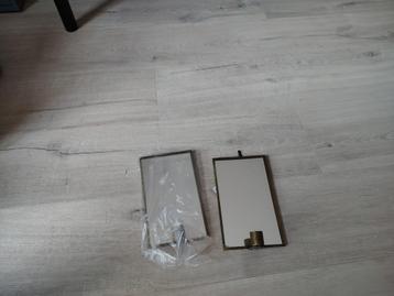 Twee decoratieve spiegels met kaarsstandaard – stijlvol en c beschikbaar voor biedingen